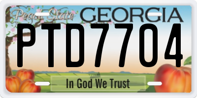 GA license plate PTD7704