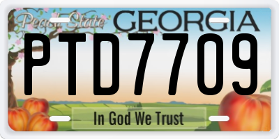 GA license plate PTD7709