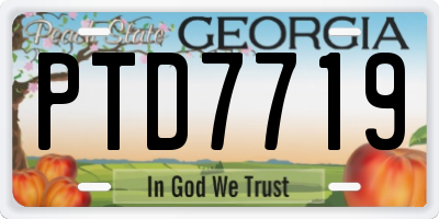 GA license plate PTD7719