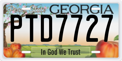 GA license plate PTD7727
