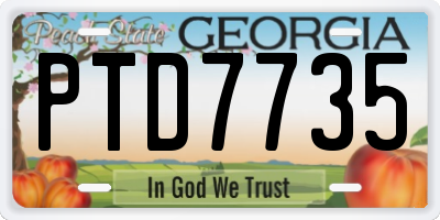 GA license plate PTD7735