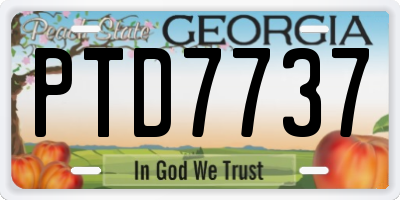 GA license plate PTD7737
