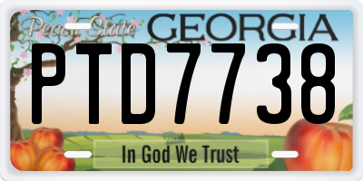 GA license plate PTD7738