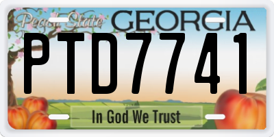 GA license plate PTD7741