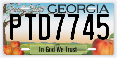 GA license plate PTD7745