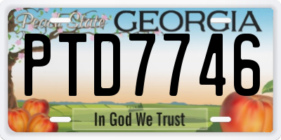 GA license plate PTD7746