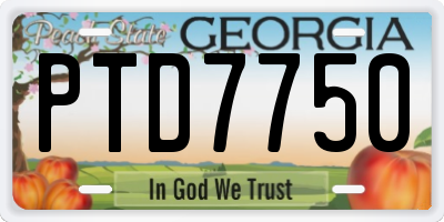 GA license plate PTD7750