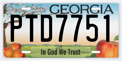 GA license plate PTD7751