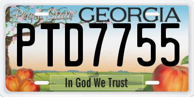 GA license plate PTD7755