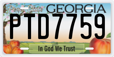 GA license plate PTD7759