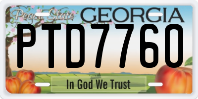 GA license plate PTD7760