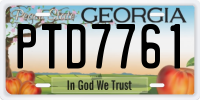 GA license plate PTD7761