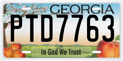 GA license plate PTD7763