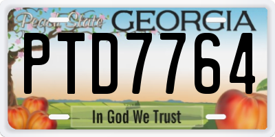 GA license plate PTD7764
