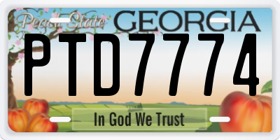 GA license plate PTD7774