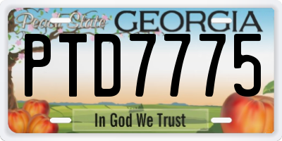 GA license plate PTD7775