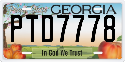 GA license plate PTD7778
