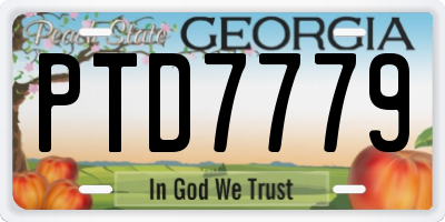 GA license plate PTD7779