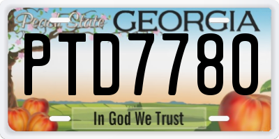 GA license plate PTD7780