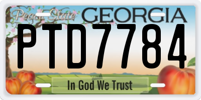 GA license plate PTD7784