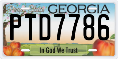 GA license plate PTD7786