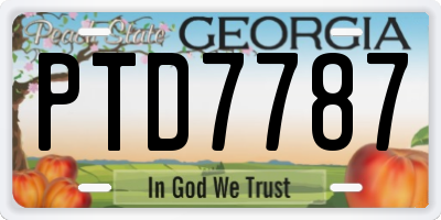 GA license plate PTD7787