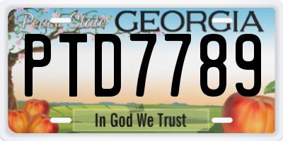 GA license plate PTD7789