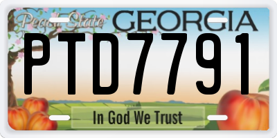 GA license plate PTD7791