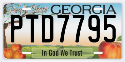 GA license plate PTD7795