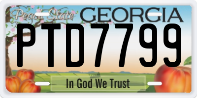 GA license plate PTD7799