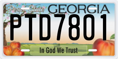 GA license plate PTD7801