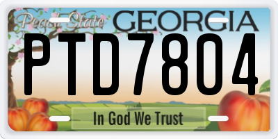 GA license plate PTD7804