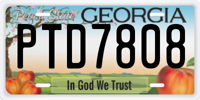 GA license plate PTD7808