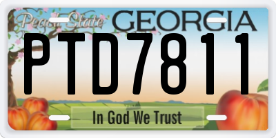 GA license plate PTD7811