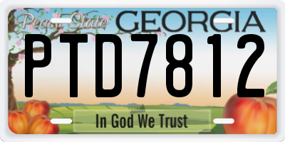 GA license plate PTD7812