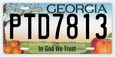 GA license plate PTD7813