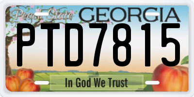 GA license plate PTD7815