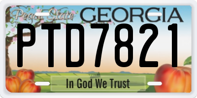 GA license plate PTD7821