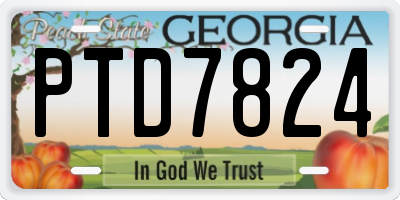 GA license plate PTD7824