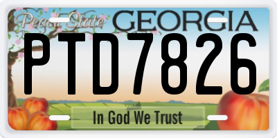 GA license plate PTD7826