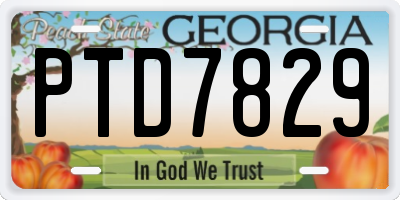 GA license plate PTD7829