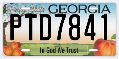 GA license plate PTD7841