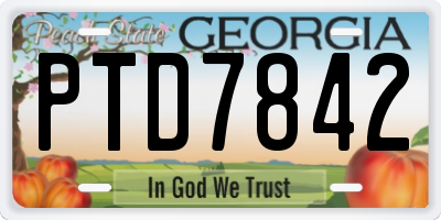 GA license plate PTD7842