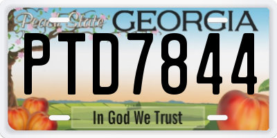 GA license plate PTD7844