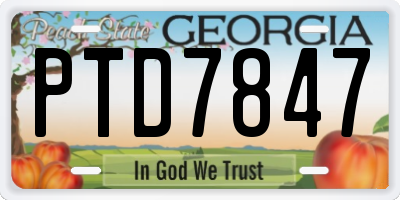 GA license plate PTD7847