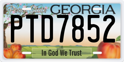GA license plate PTD7852