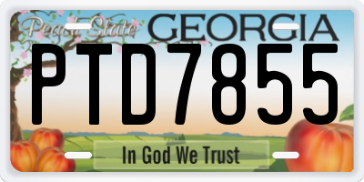 GA license plate PTD7855