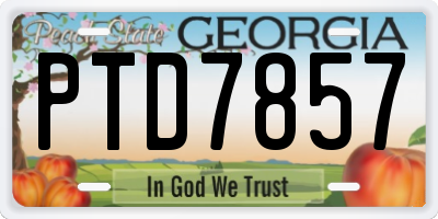 GA license plate PTD7857