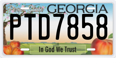 GA license plate PTD7858