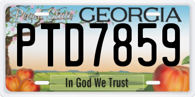 GA license plate PTD7859